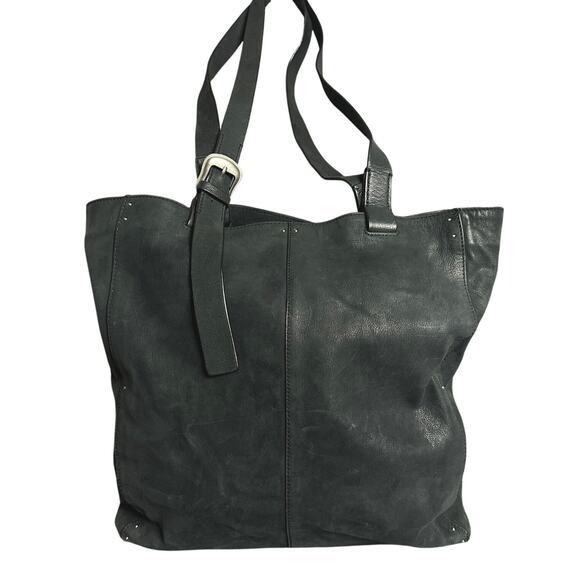 Lucky Brand Handbags - Lucky Brand Lysa leather tote asymmetrical straps buckle studs slouchy black